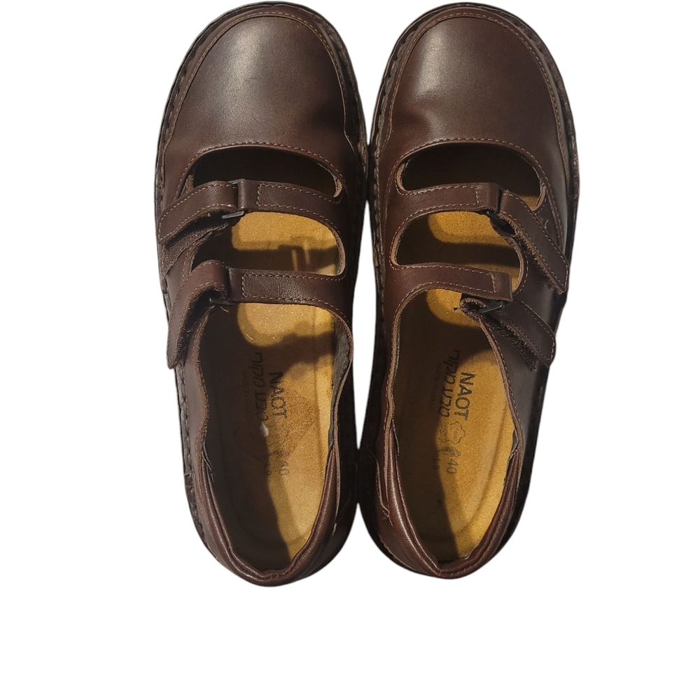 Naot Brown Leather Mary Jane Comfort Shoes